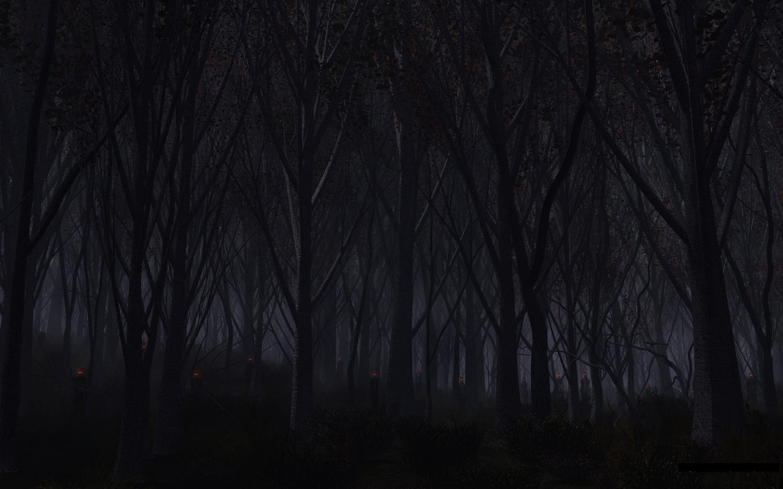 Forest Trees Night Creepy demons creature monsters evil dark wallpaper 2560x1600