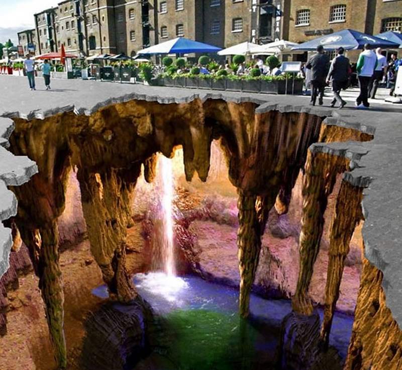 3D street art by Edgar Muller  Mysterious Caves 1