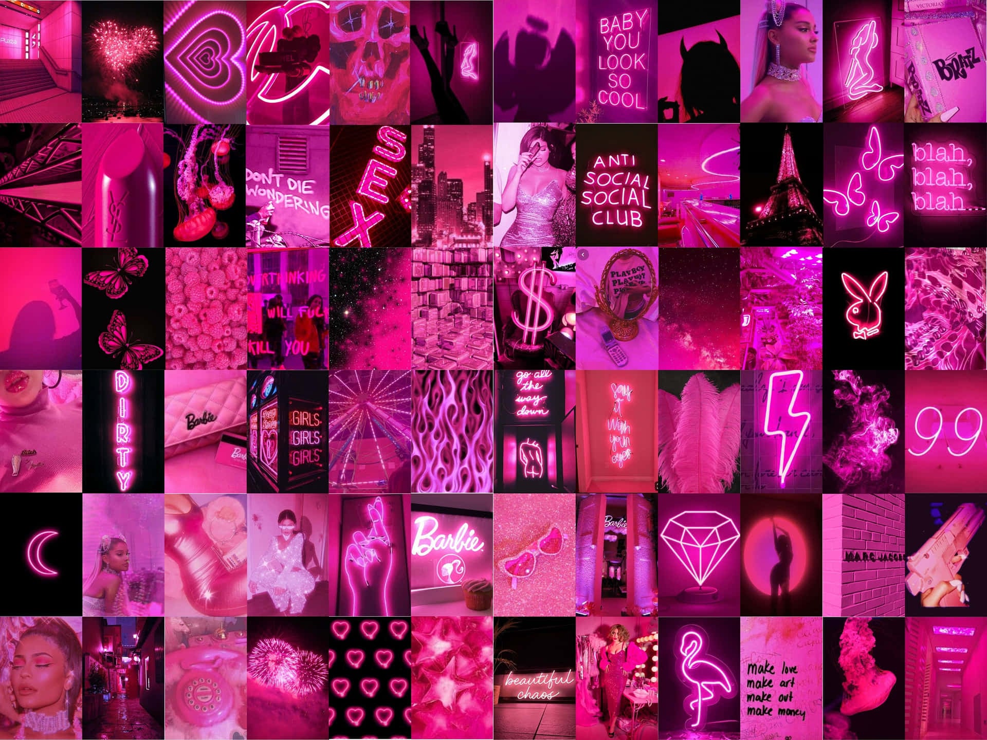 Pink Neon Aesthetic Wallpaper