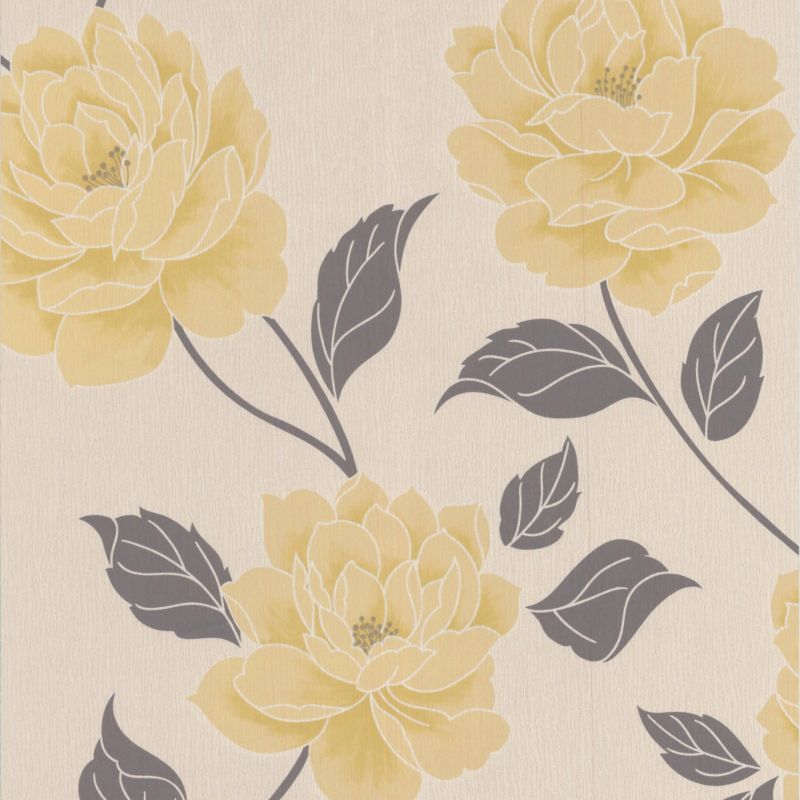 Shopping At B Q Colours Ella Yellow Wallpaper Featuring A Lovely