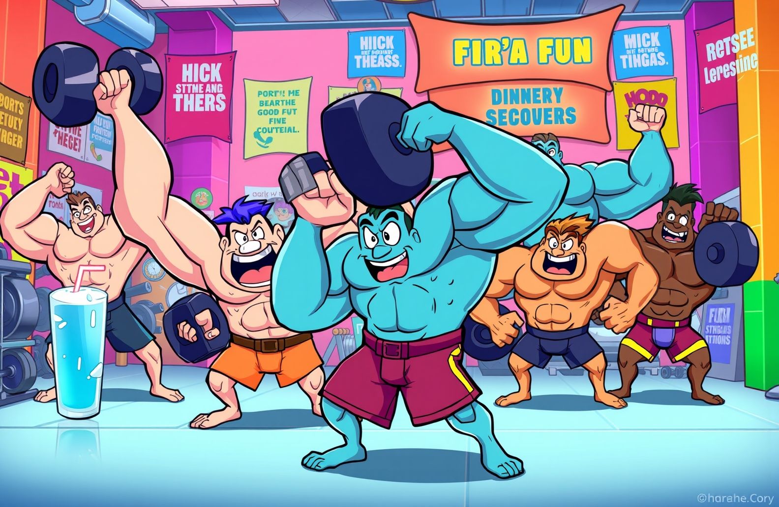 Cartoon Bodybuilding Wallpaper