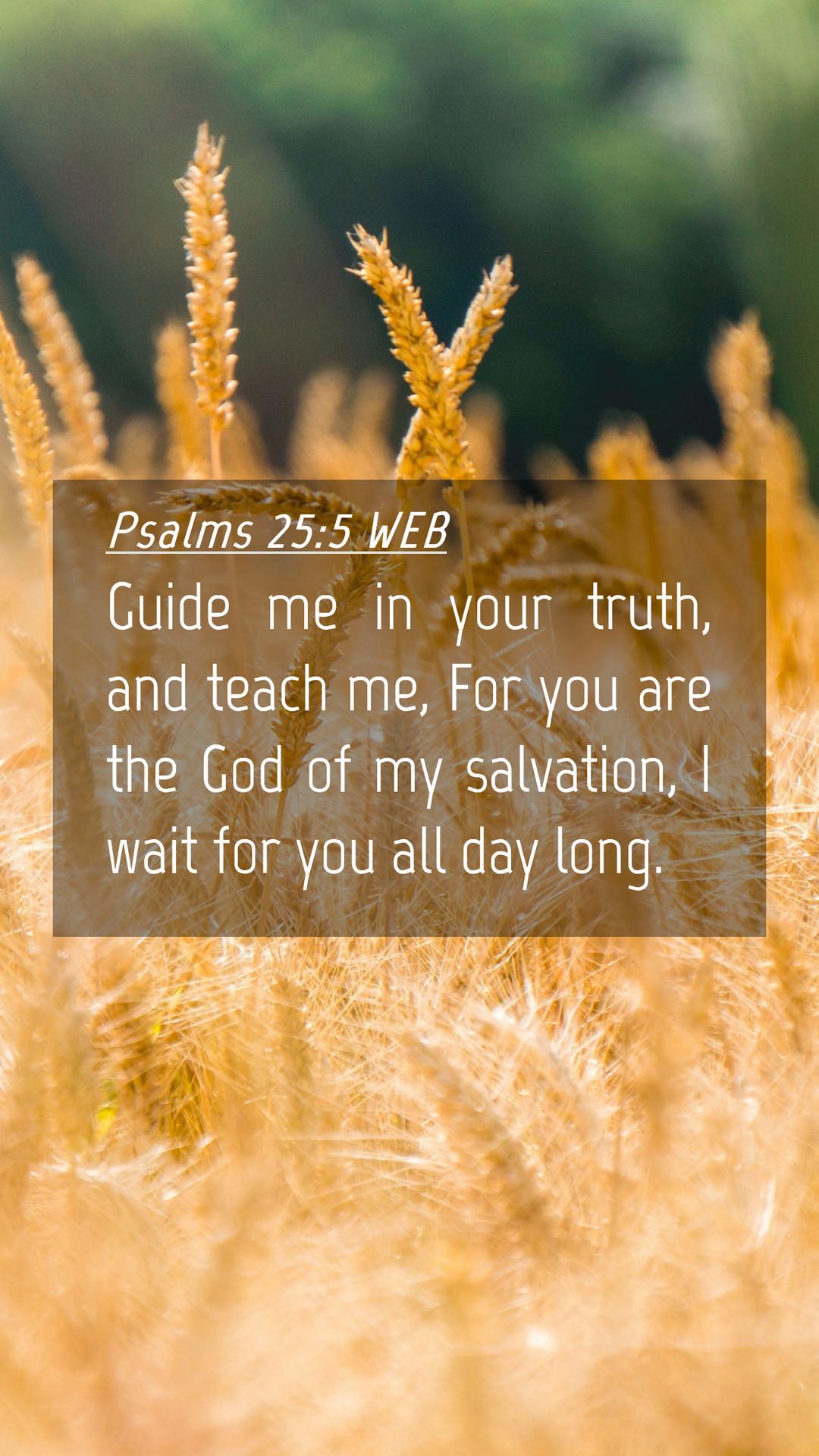 Psalms 255 WEB Mobile Phone Wallpaper   Guide me in your truth