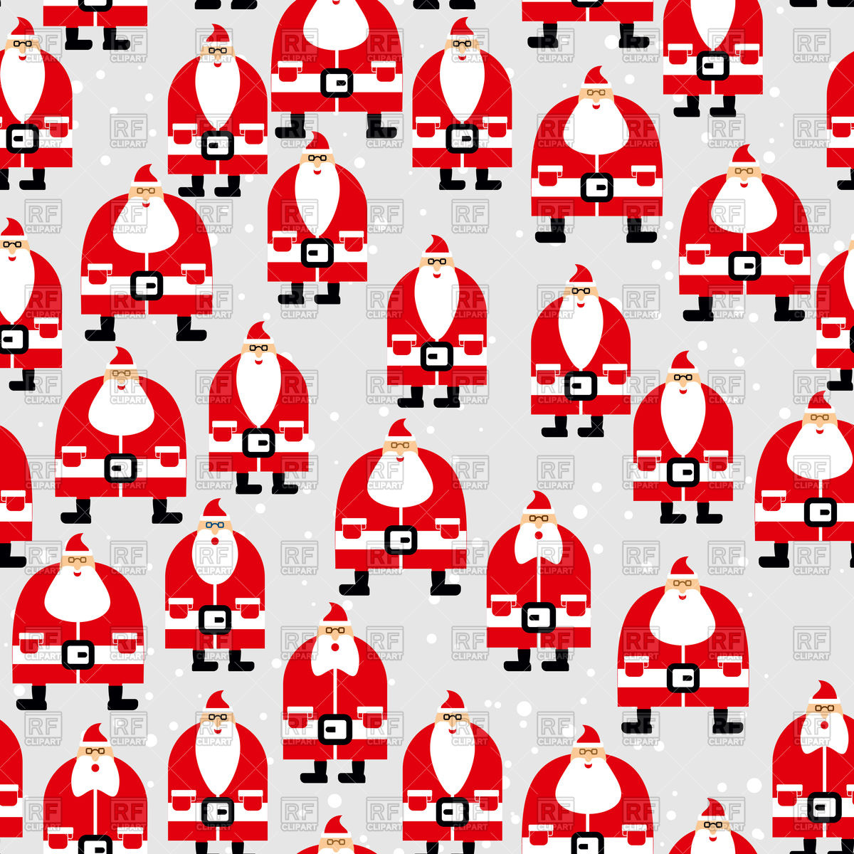 Winter Wallpaper With Cheerful Santa Claus Seamless Pattern