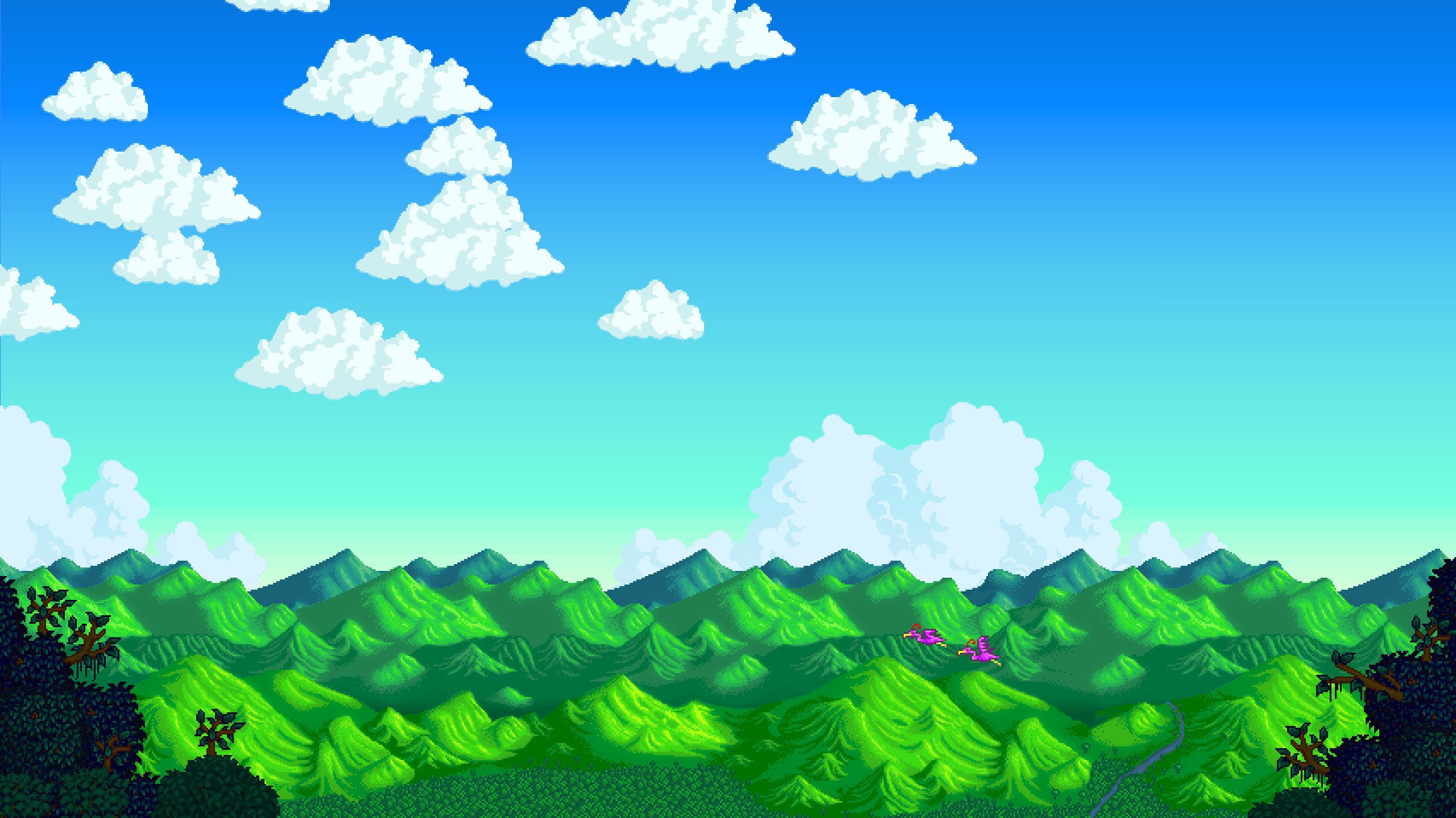 Pixel Art Pixelated Nature Landscape Pixels Digital Trees Image Wallpaper