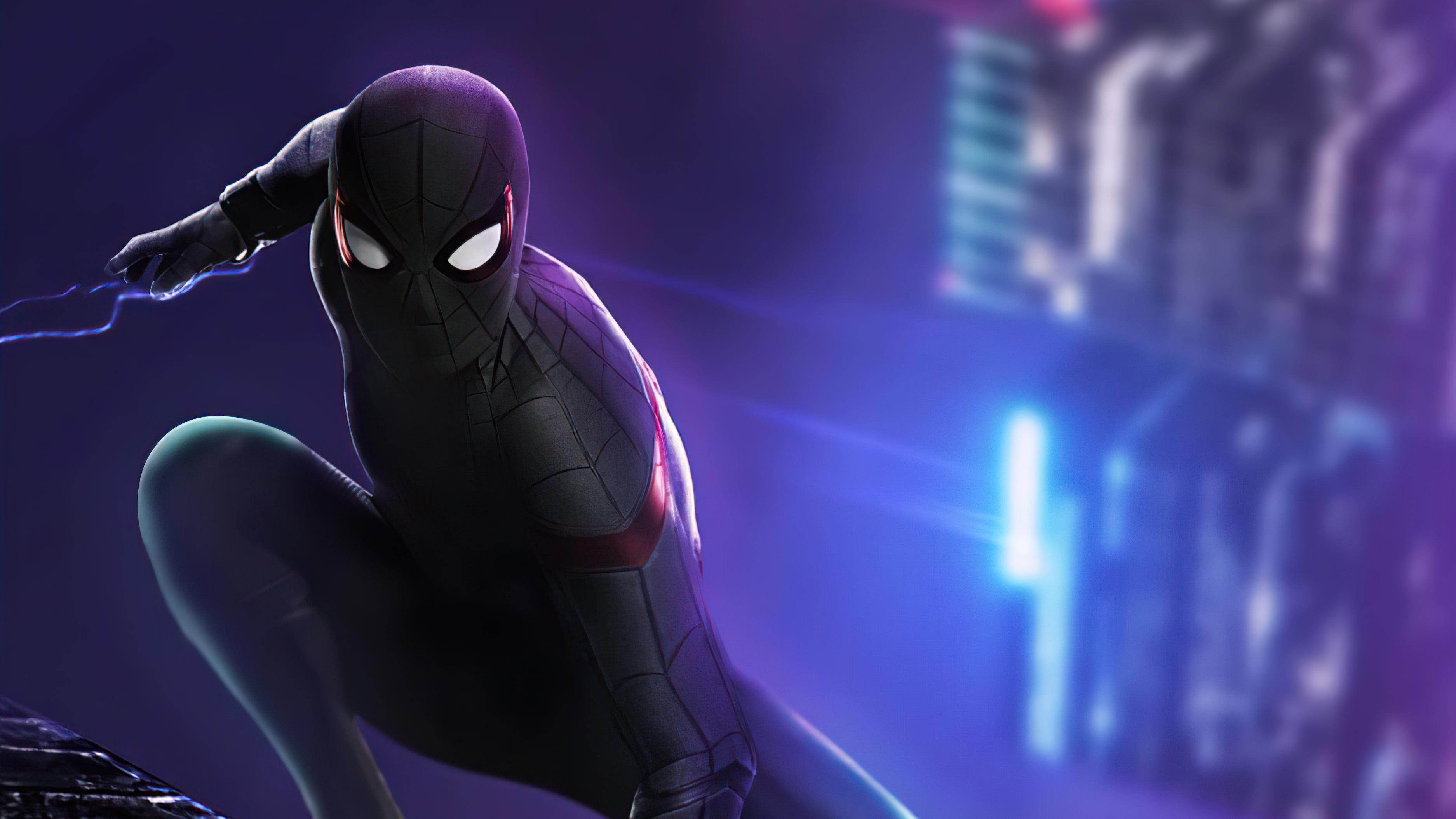 Black Spider Man Suit 4k HD Superheroes Wallpaper Image