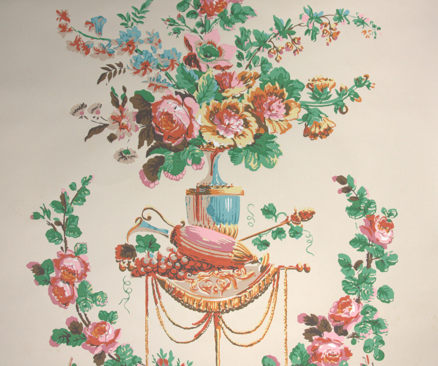 S Vintage Wallpaper Victorian Floral By Hannahstreasures