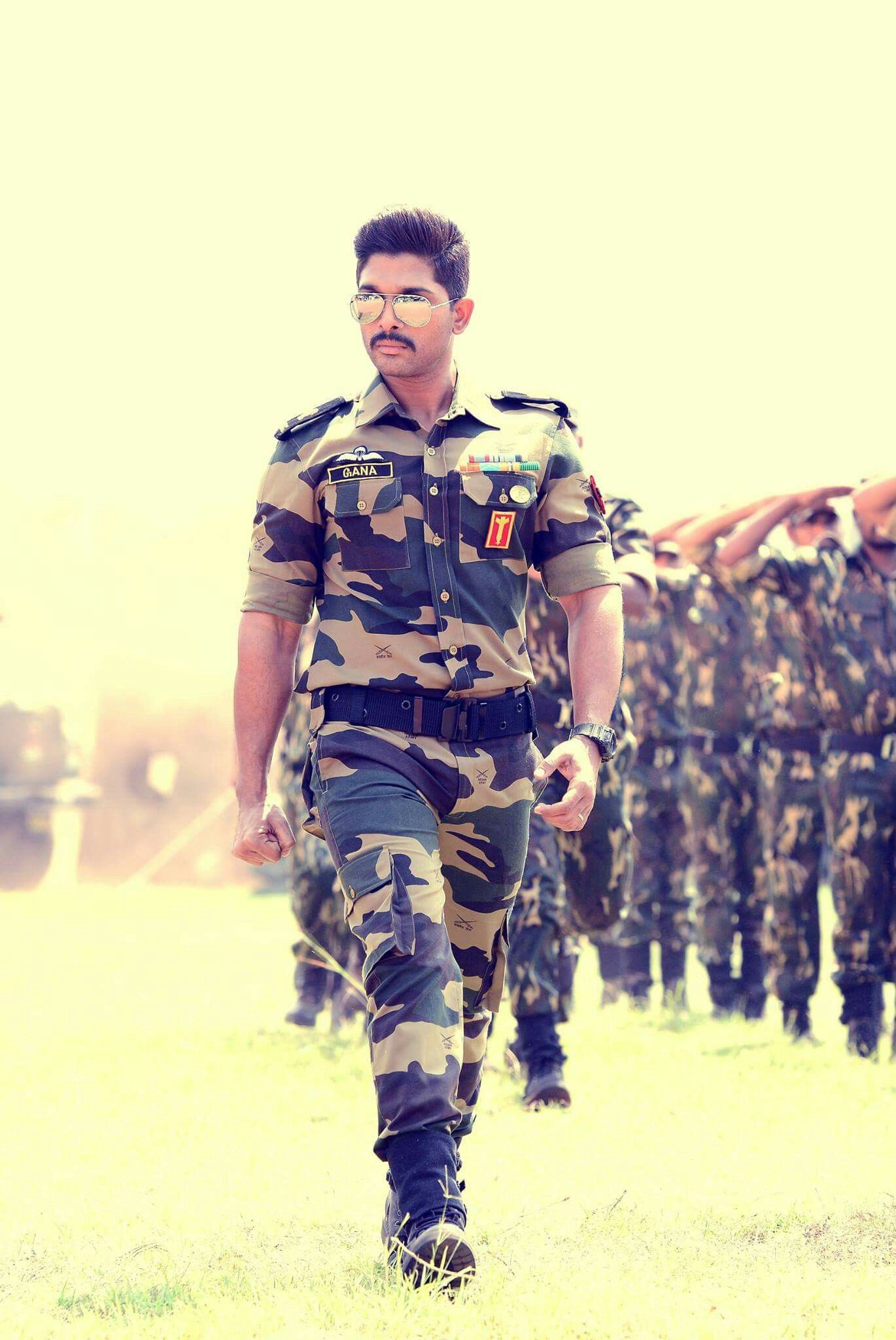 Stylish army man Allu Arjun in Army wallpaper