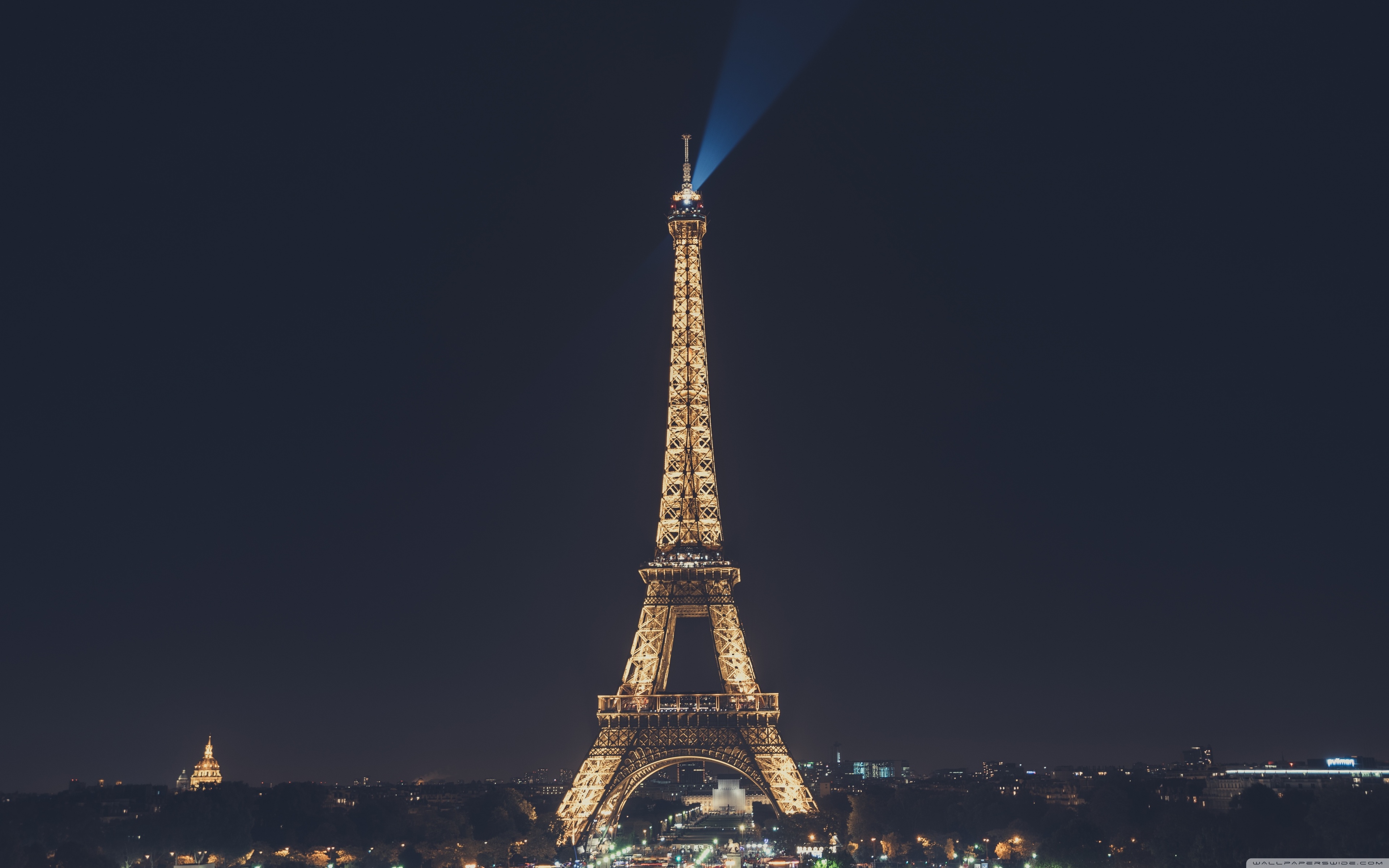 Eiffel Tower At Night Paris France 4k HD Desktop Wallpaper