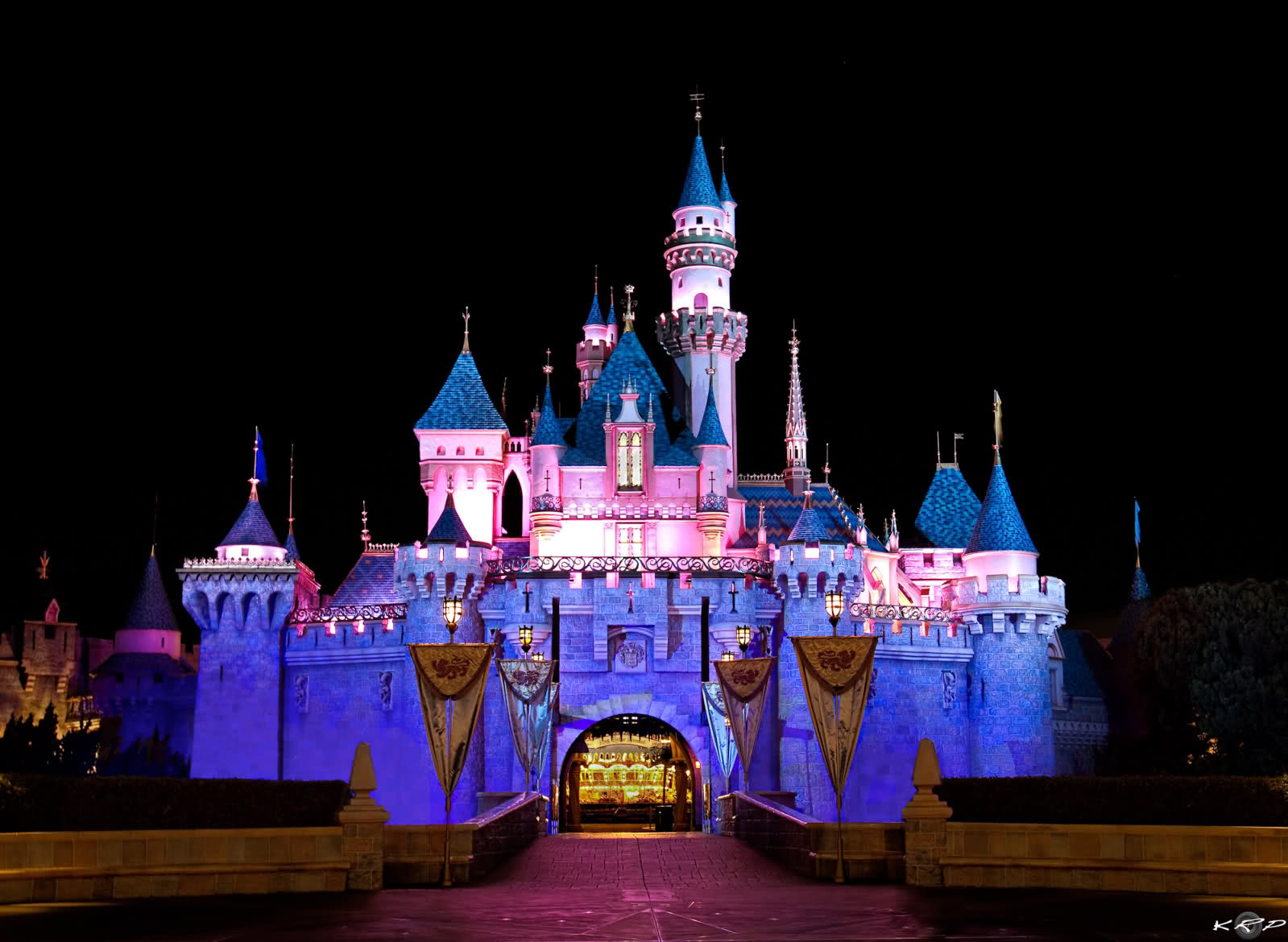 Orignal image of the castle in Disneyland California Bright colours