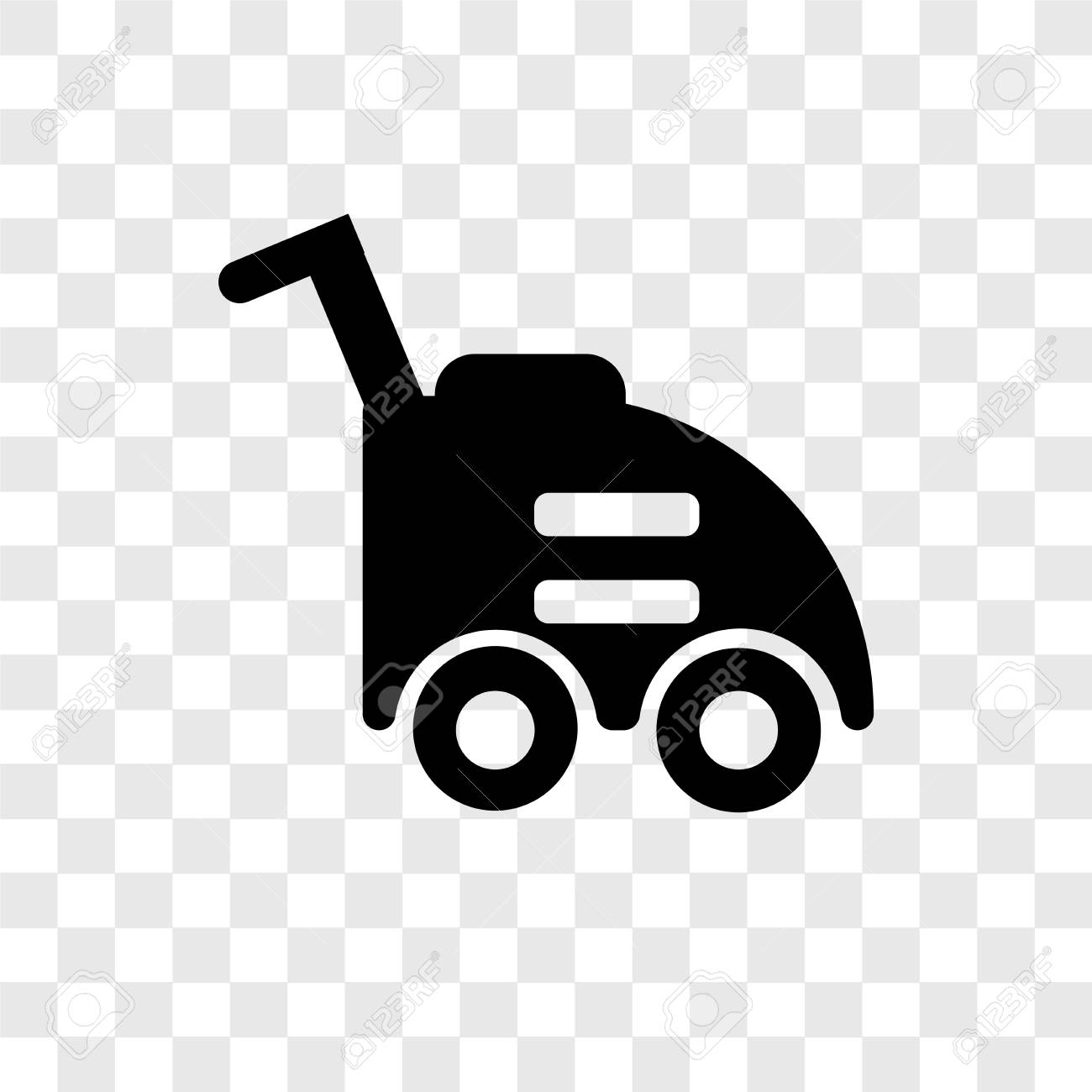Lawn Mower Vector Icon Isolated On Transparent Background