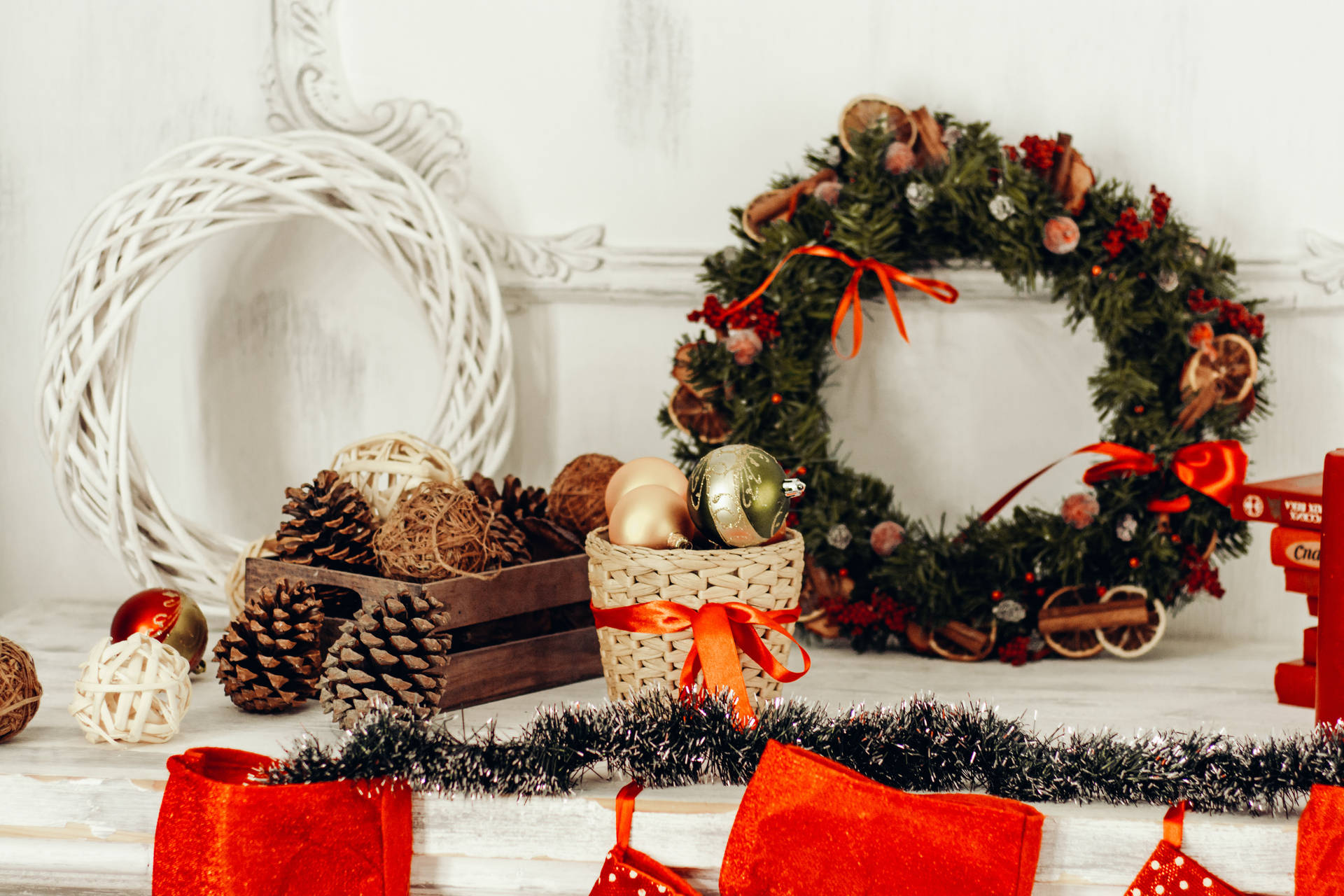 High Resolution Christmas Wreaths Tt3ovoz76082dl59 Wallpaper