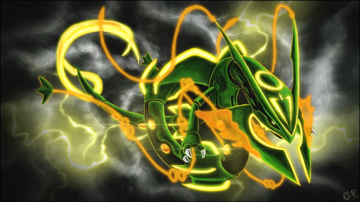 OC] Shiny Rayquaza Fanart : r/pokemon