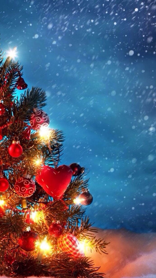 Christmas Tree In Snow iPhone iPhone 5S iPhone 5C Wallpaper
