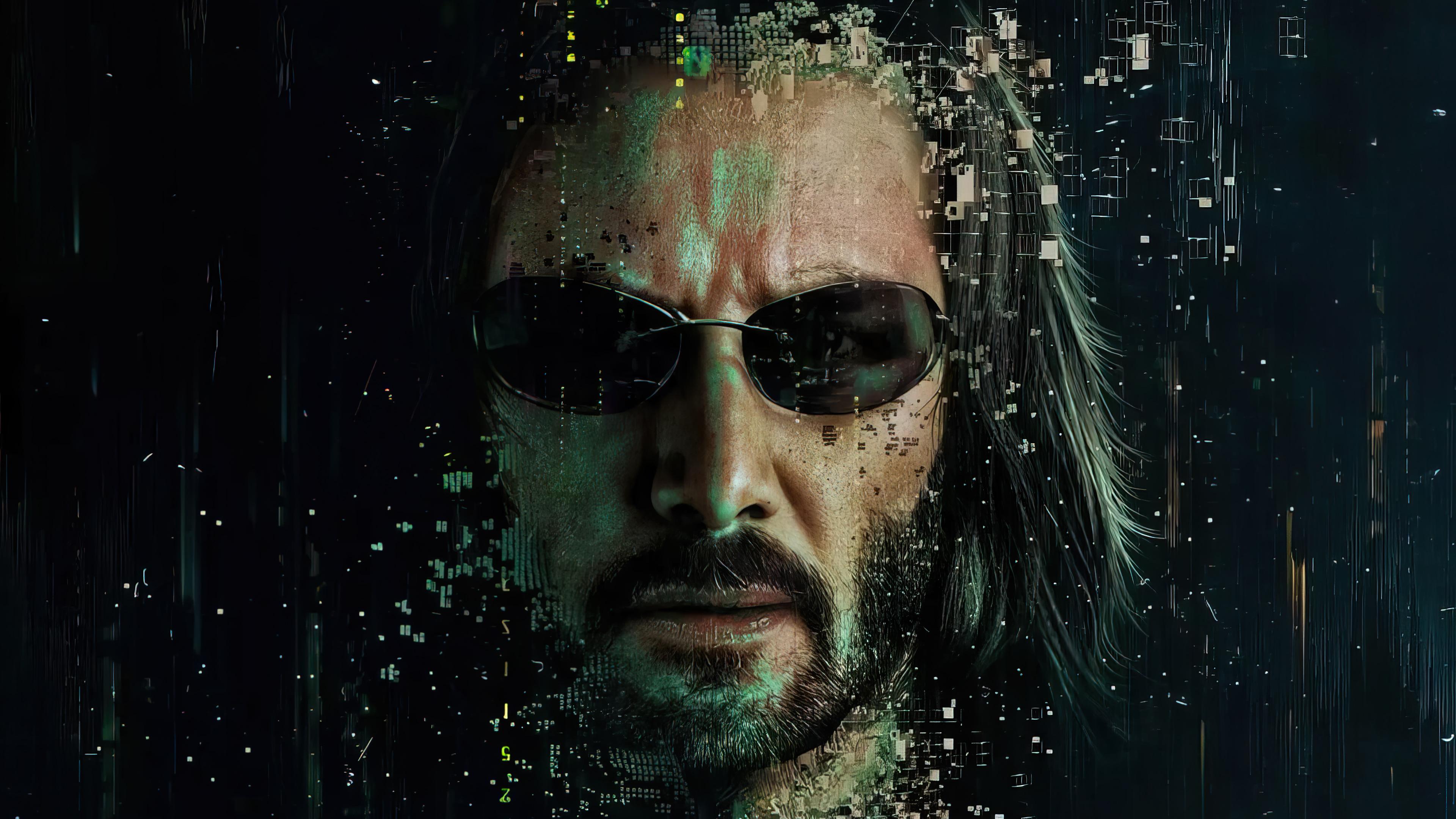 Neo The Matrix Resurrections Keanu Reeves Wallpaper iPhone Phone