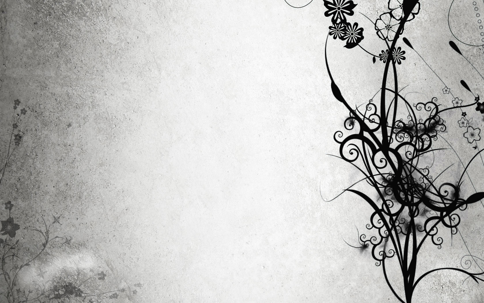 Abstract Black And White Flowers Wallpaper