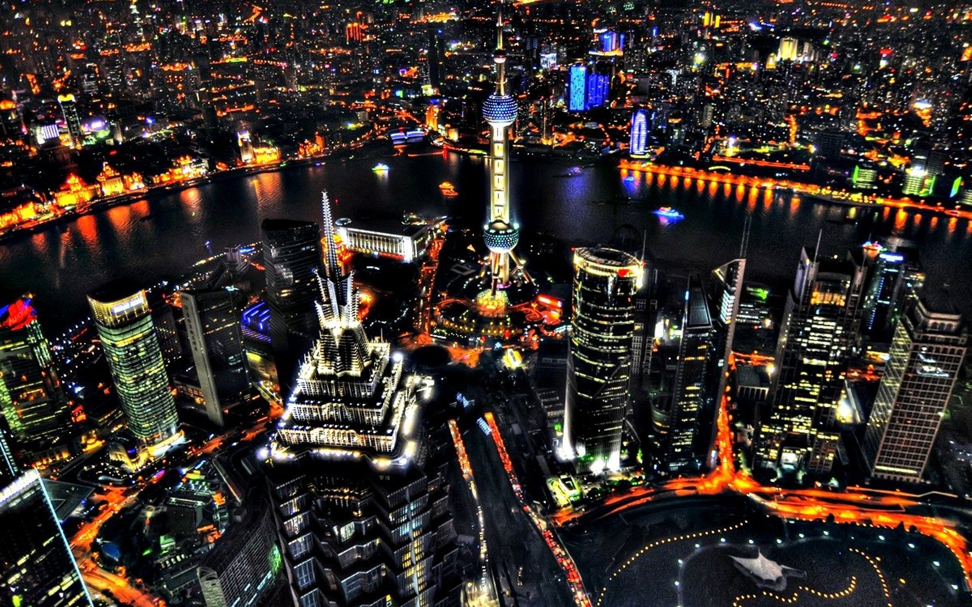 Pearl And Pudong Shanghai Night Wallpaper In Resolution