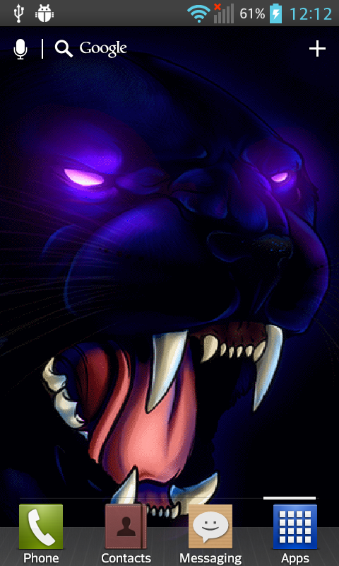 Insanely cool Black Panther live wallpaper with purple glowing eyes