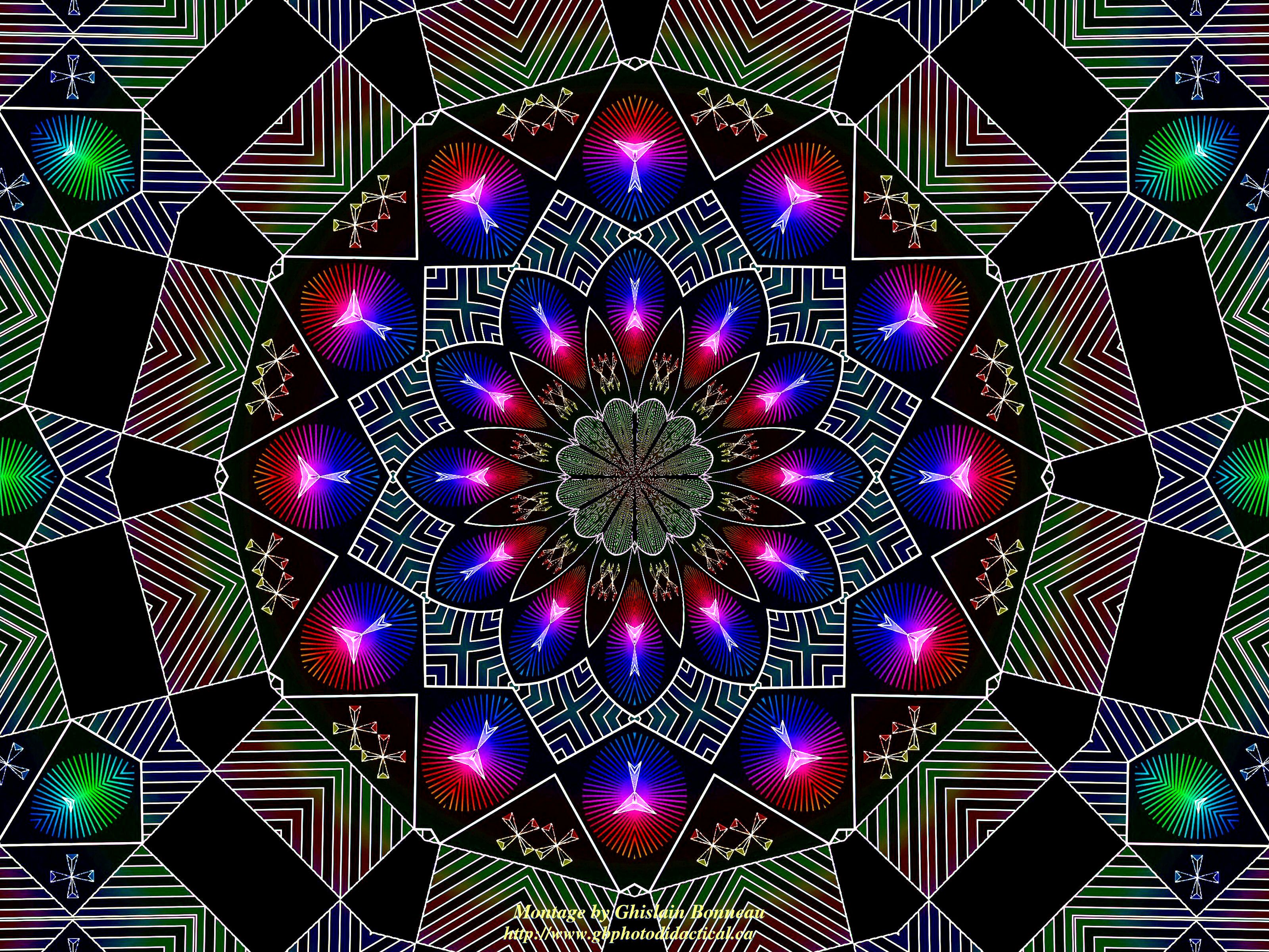 Wallpaper Psychedelic Kaleidoscope Negative Image Of