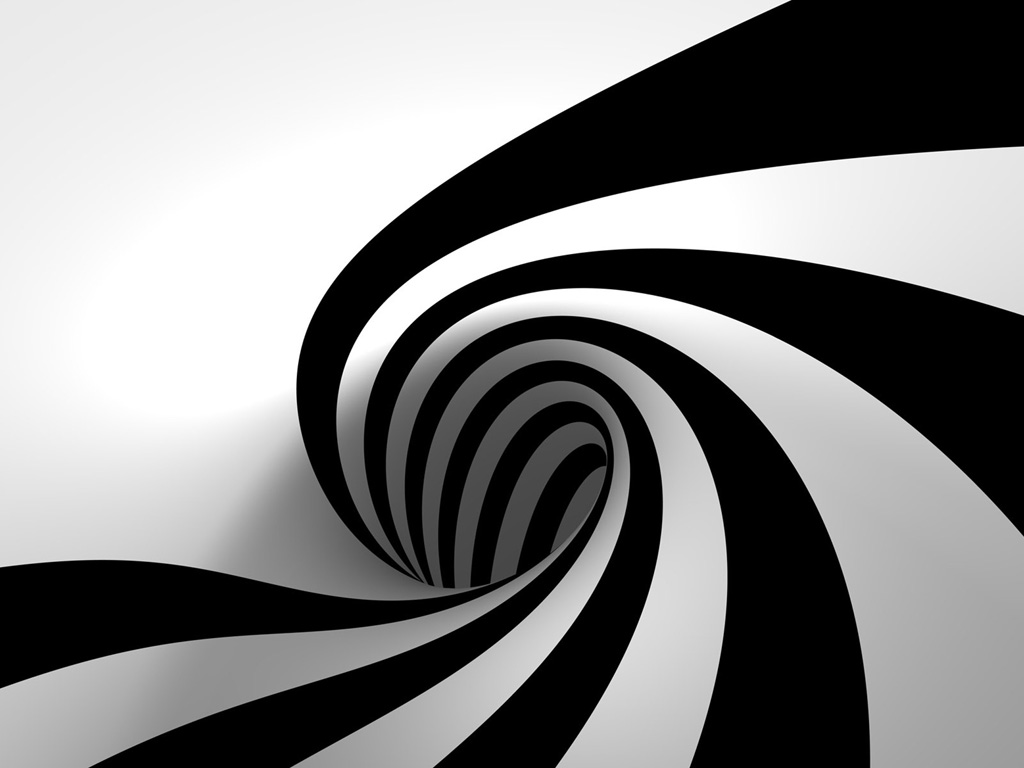 3D Black and White Abstract