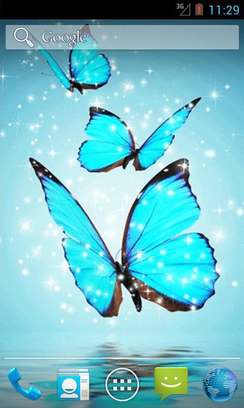 Cyan Butterfly Live Wallpaper App For Android