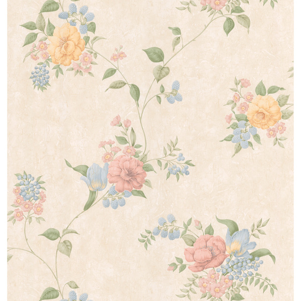 Brewster Peach Floral Trail Wallpaper Overstock Shopping Top