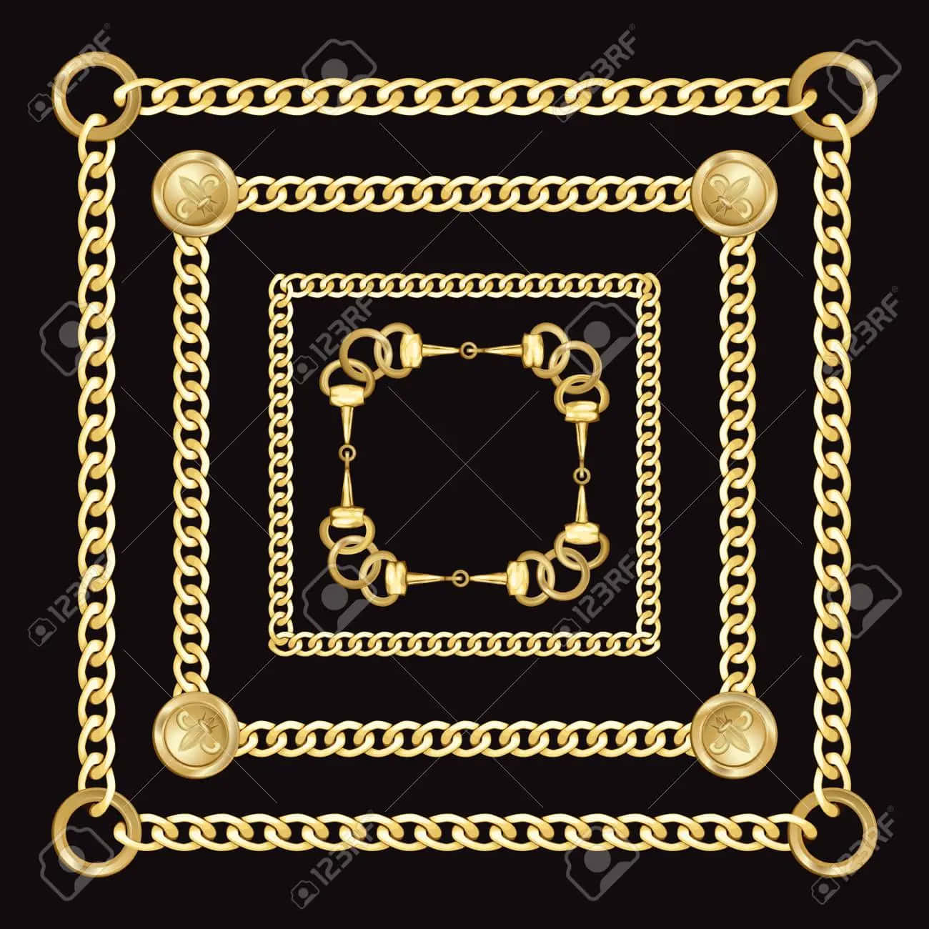 A Gold Chain Sits Upon Bright Wallpaper