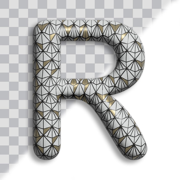 3d Letter R Made Wallpaper Wireframe Pattern