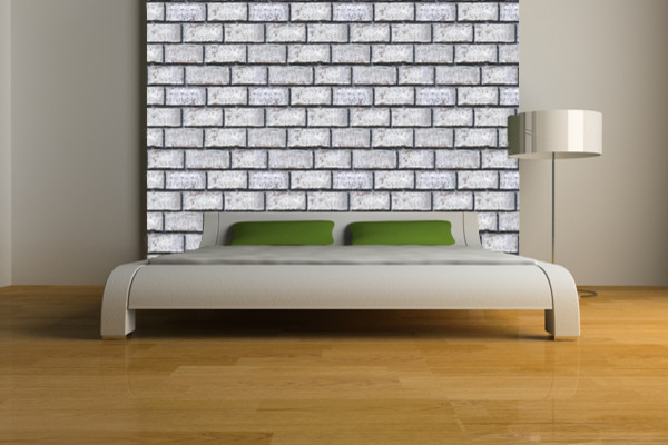 Houzz Photos Whitewash Brick Reusable Wallpaper
