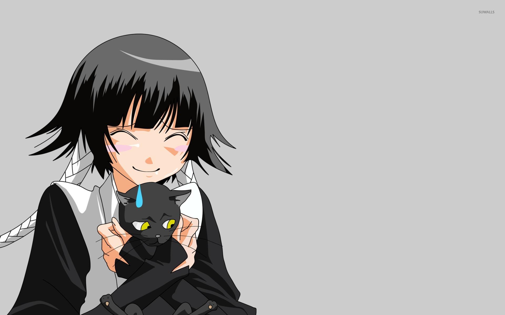 Sui Feng Holding A Black Cat Bleach Wallpaper Anime