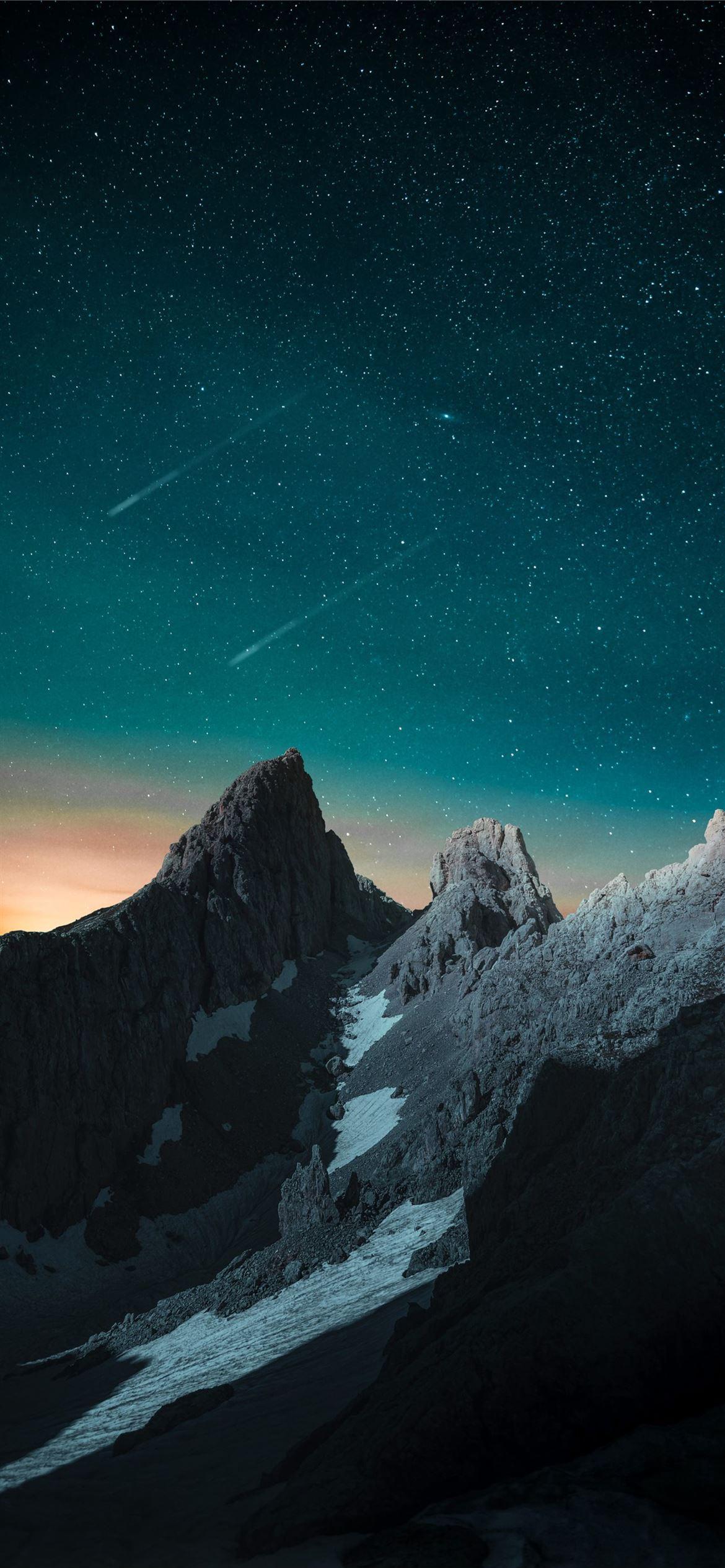 Vibrant Evening Sky Rocks Mountains 4k iPhone Wallpaper