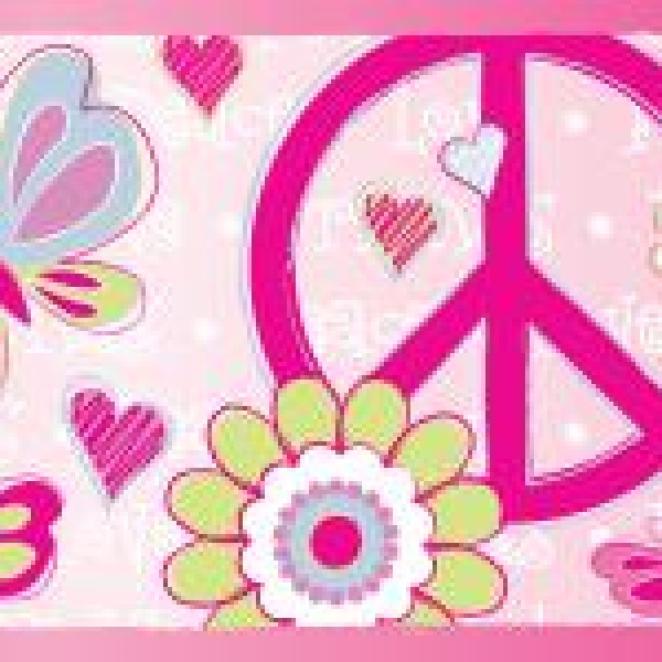 Love Child Border Pink Peace And Wallpaper Warehouse