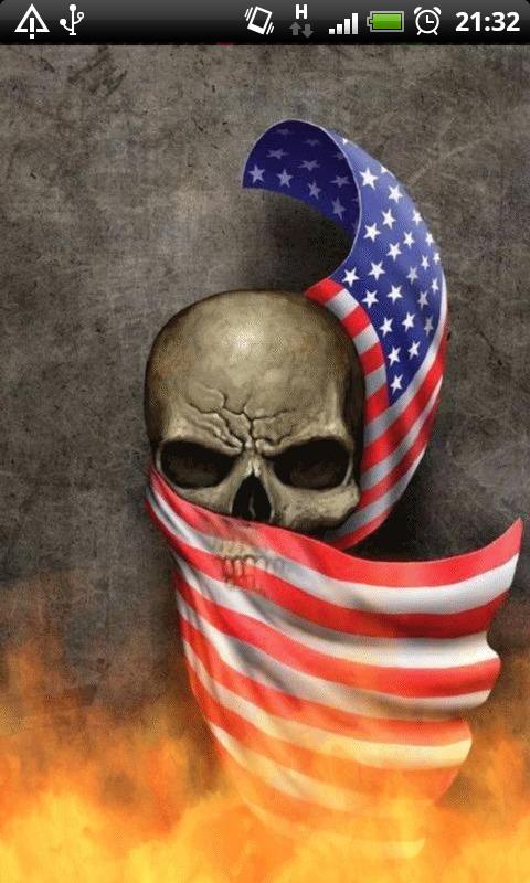 Usa Flag Skull Live Wallpaper App For Android