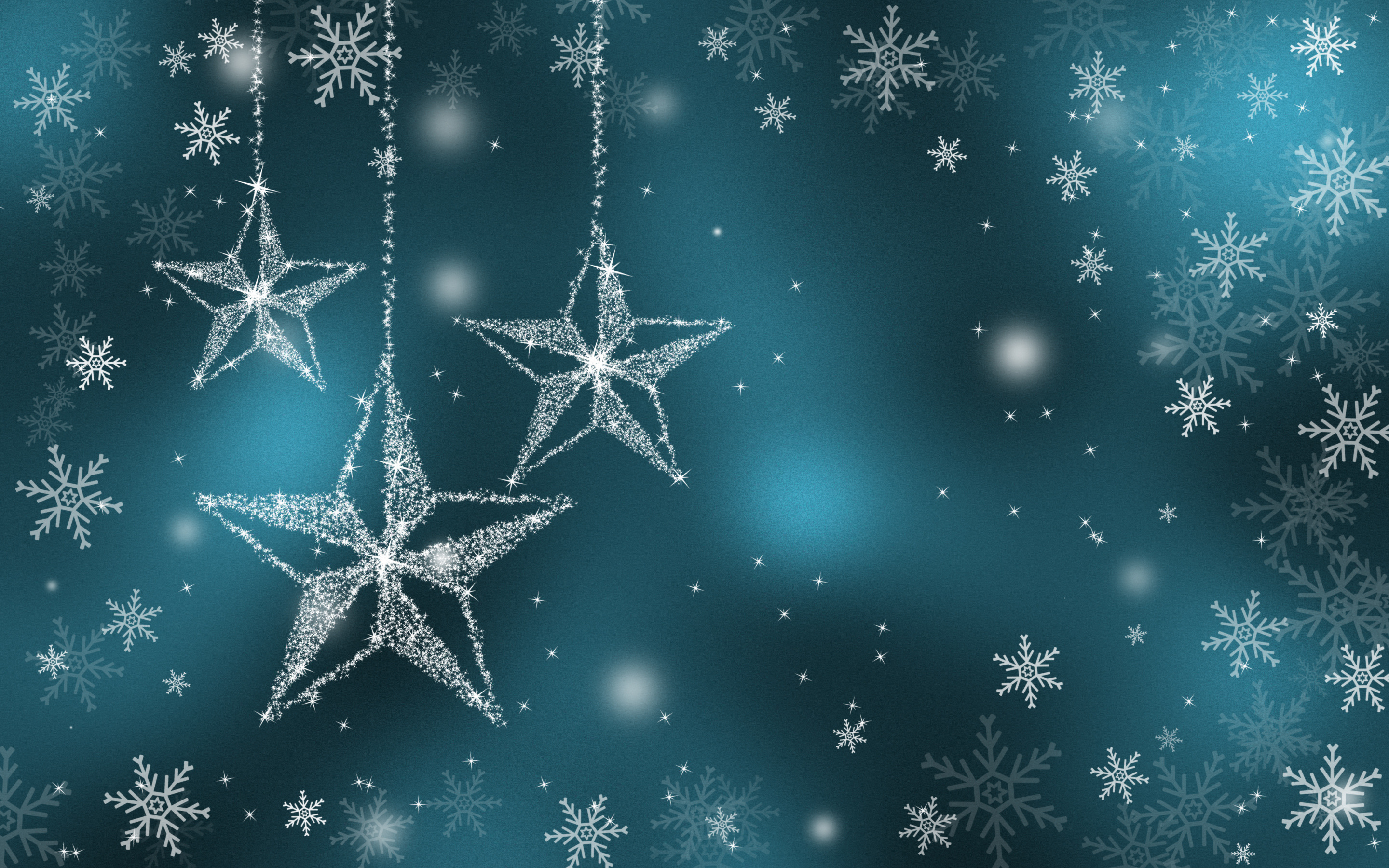 Silver Stars And Snowflakes HD Wallpaper Background Image