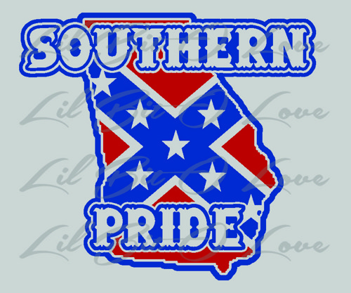 southern pride georgia rebel confederate flag vinyl decal navy and red