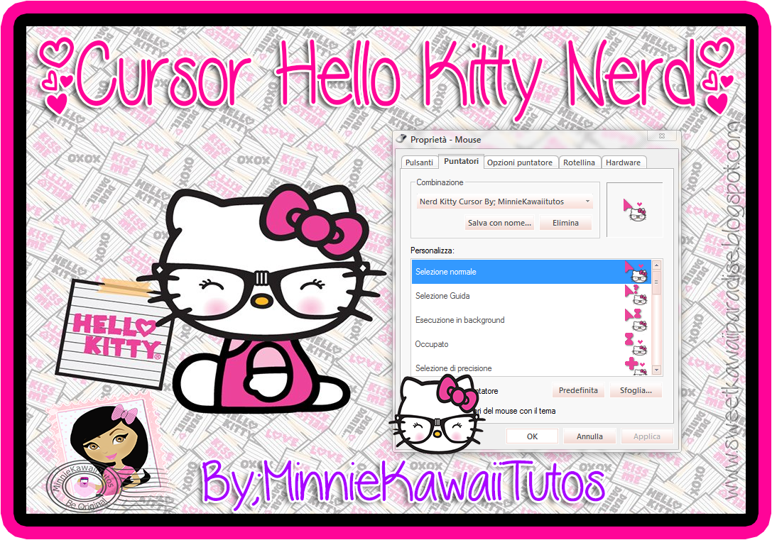 Cursor Hello Kitty Nerd By Minniekawaiitutos