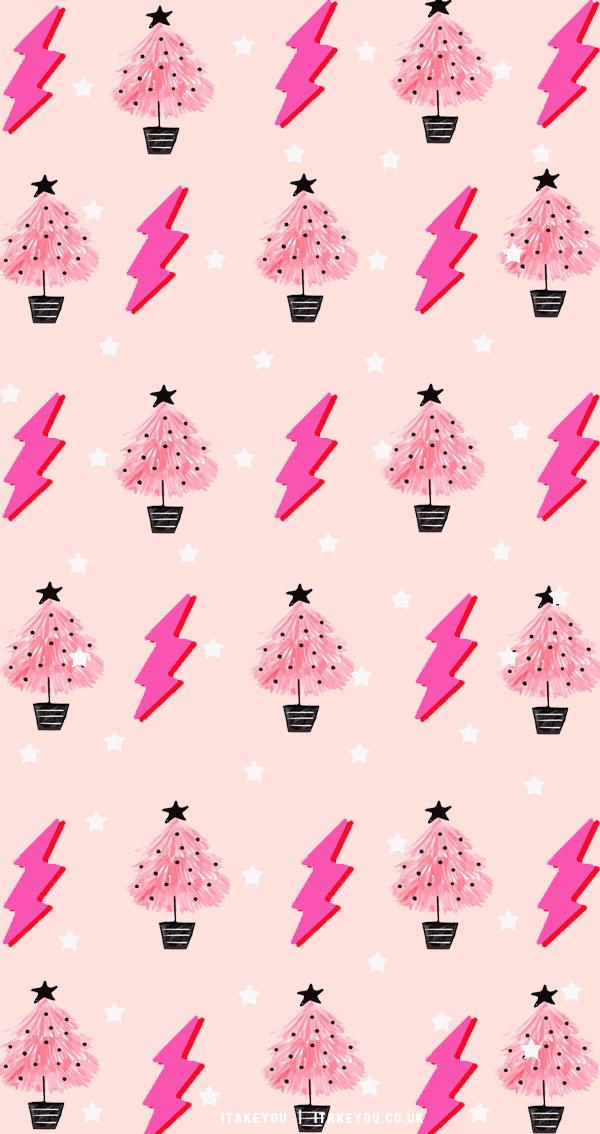 Preppy Christmas Wallpaper Ideas Pink Lightnings