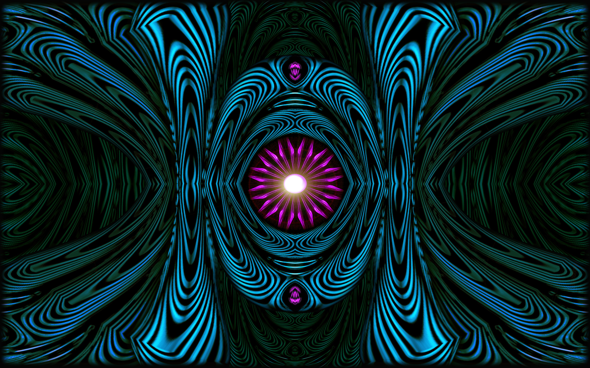 Abstract Blue Pink Fractals Symmetry Kaleidoscope Wallpaper Background
