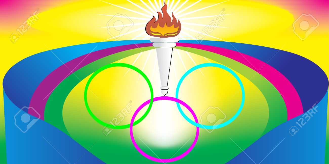 Torch Sports Competition Colors Background Royalty Free Cliparts