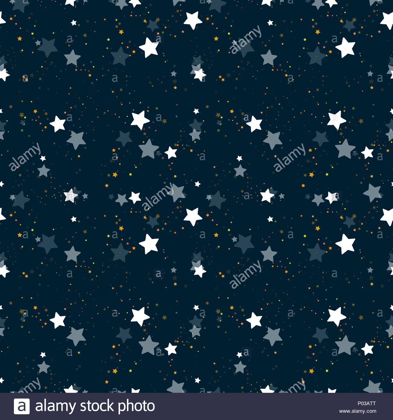 Seamless Repeating Background From Multicolored Stars Stock Vector