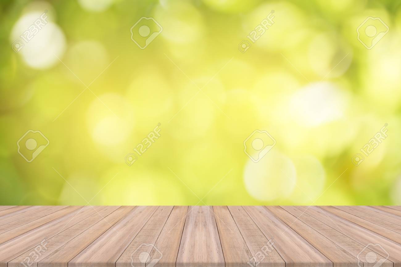 Empty Wooden Table With Natural Background Space For Product
