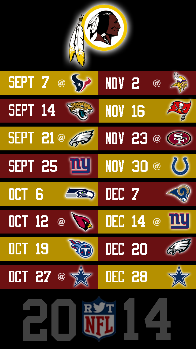 Redskins Schedule