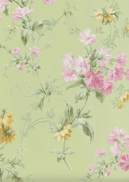 Springtime Cottage Brewster Wallcovering Contemporary Wallpaper