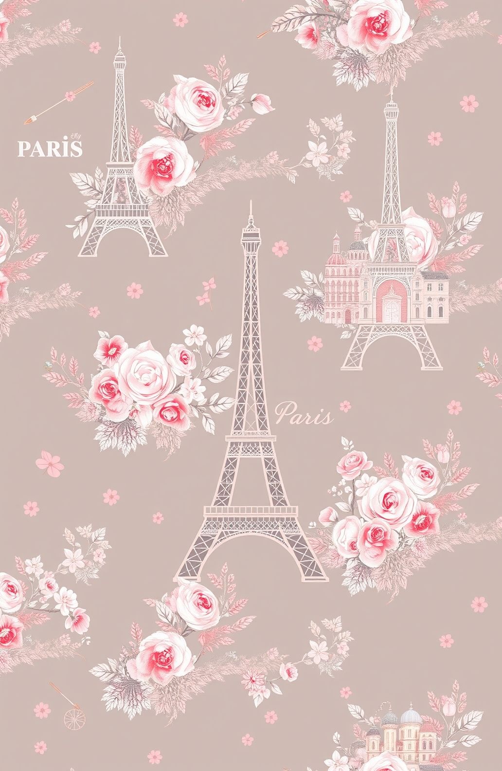 Pink Paris Wallpaper