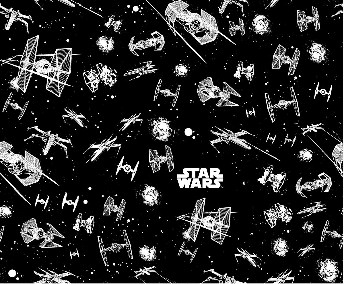 Star Wars Ships Glow In The Dark Cotton FabricStar Wars Ships Glow
