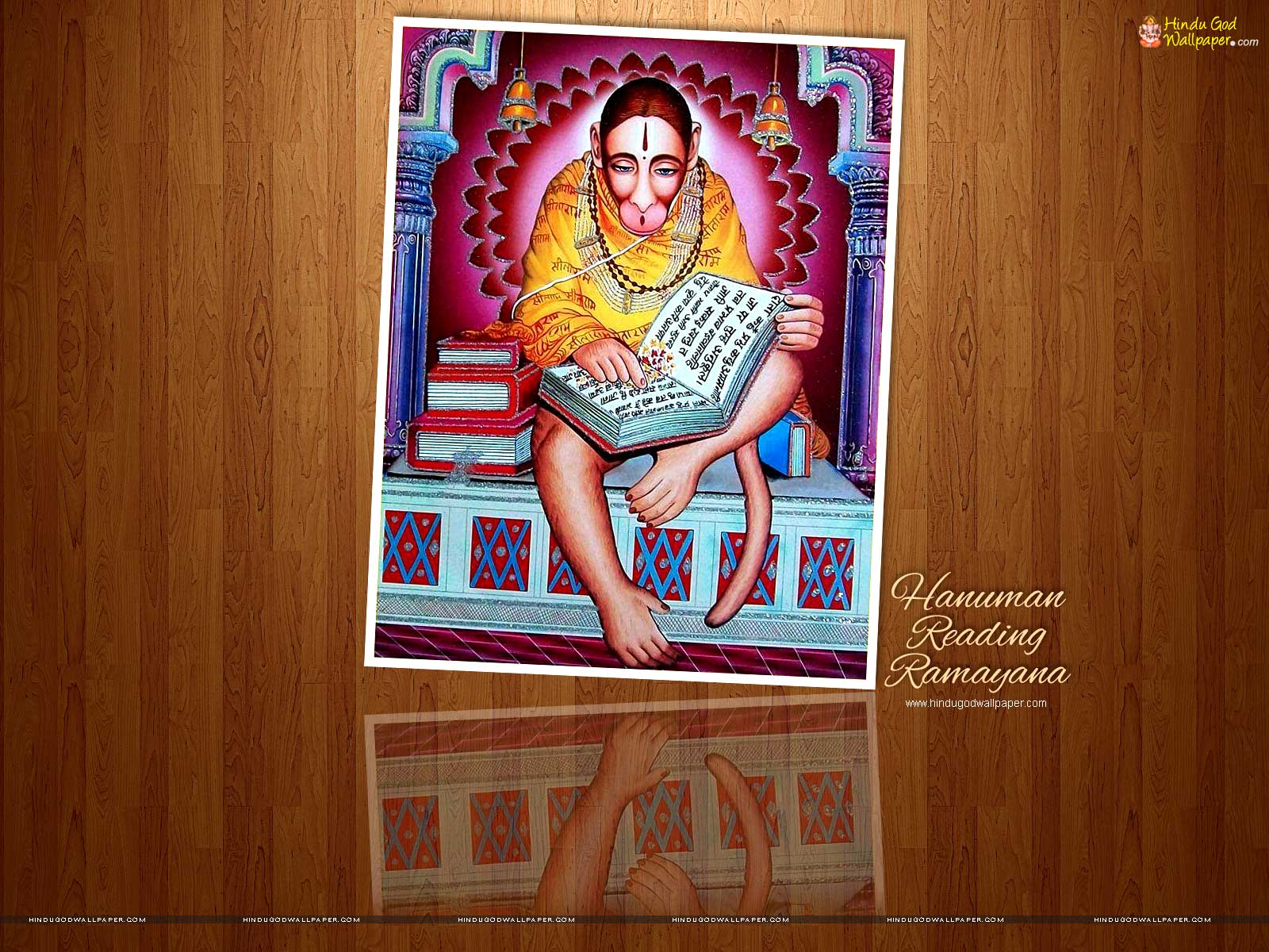 Hanuman Reading Ramayana Wallpaper