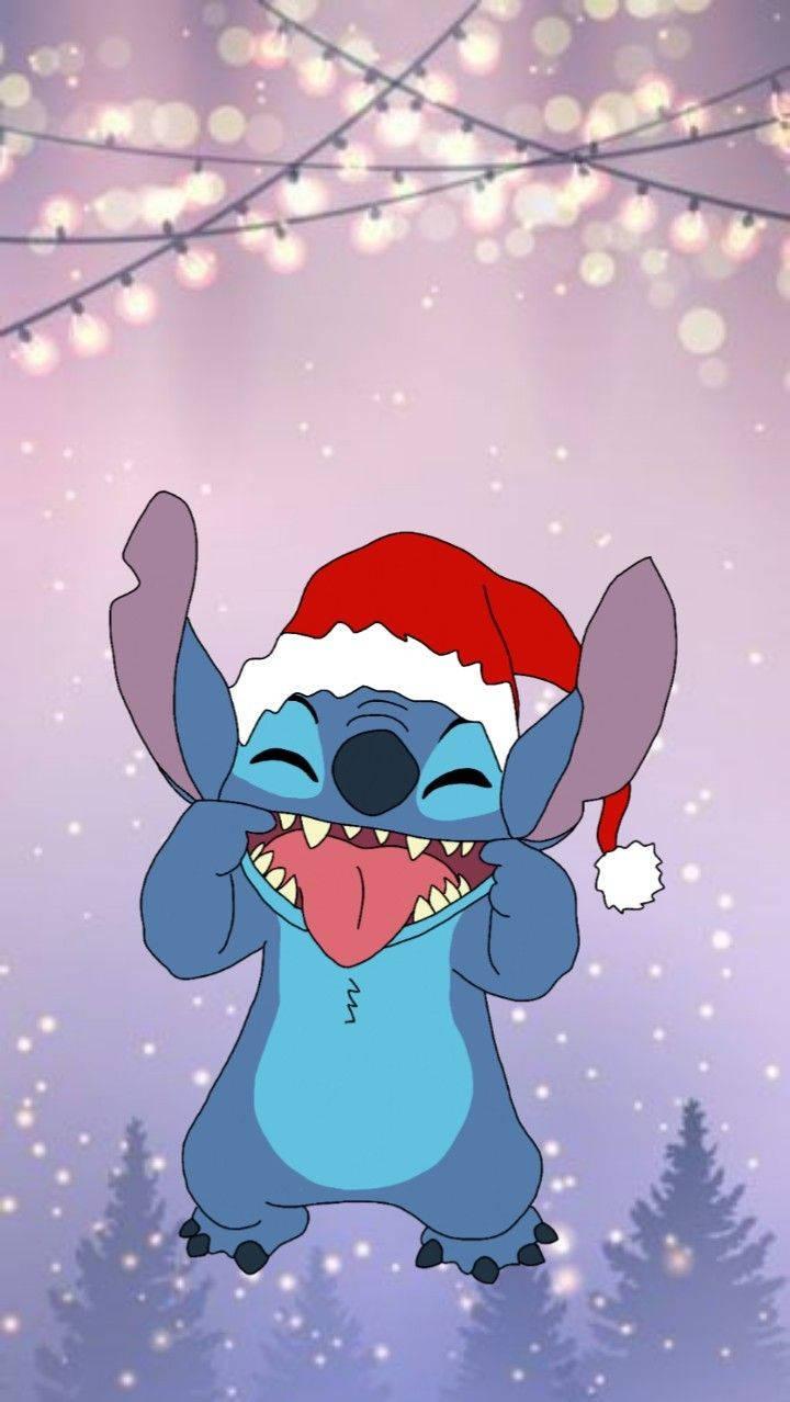 Download Christmas Stitch With Tongue Out Wallpaper