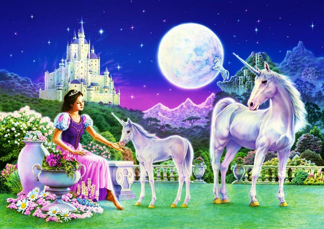 Princess With Unicorn Horse Fairy Tale Story Image For Girls