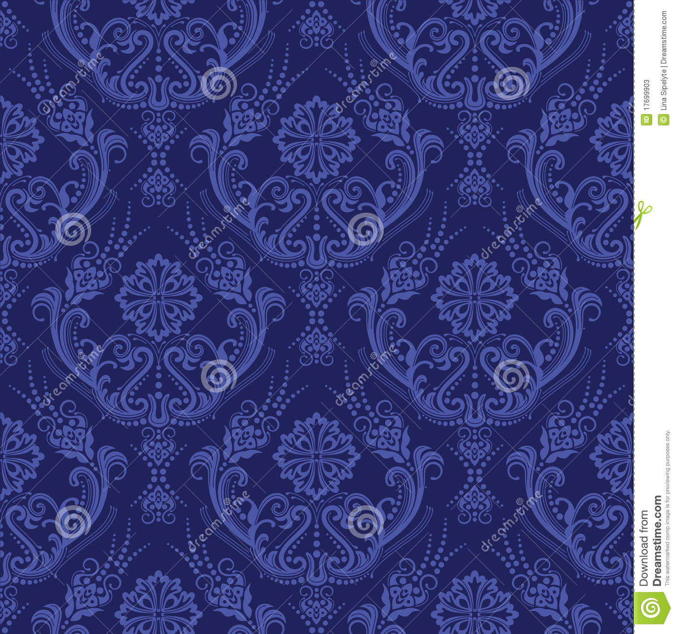 Royal Blue Damask Wallpaper Luxury Floral