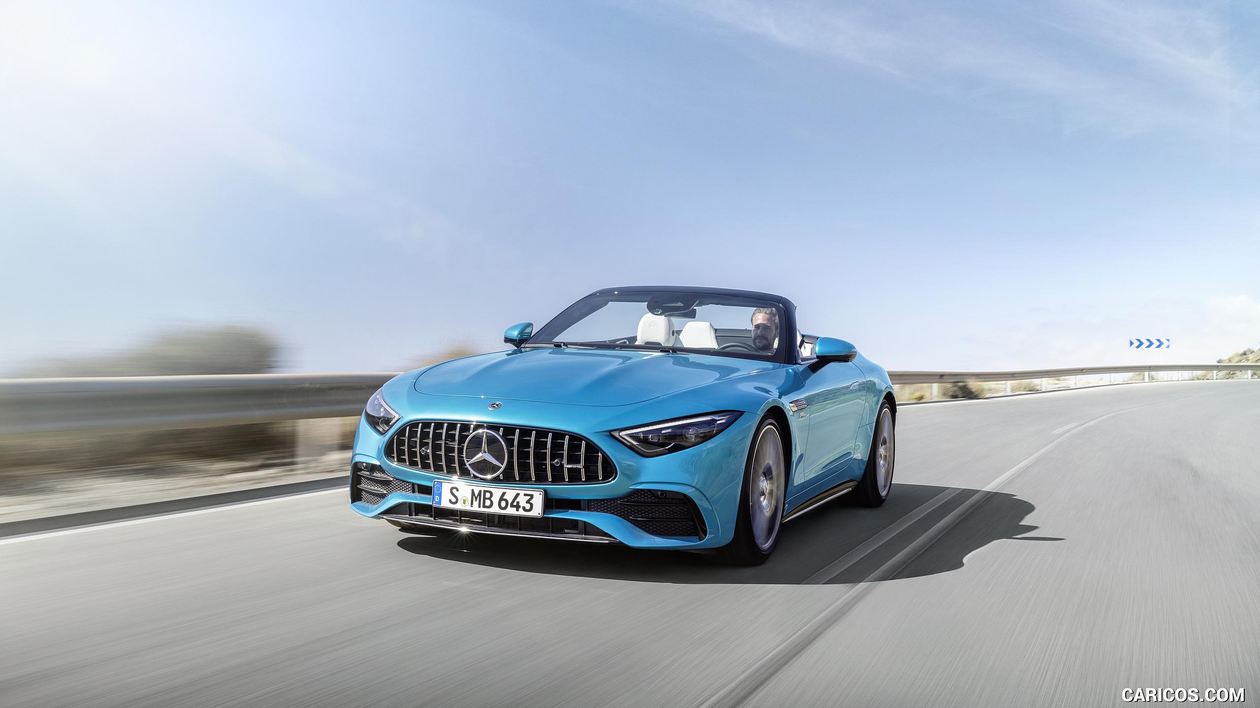Mercedes Amg Sl Color Hyperblue Metallic Front Caricos
