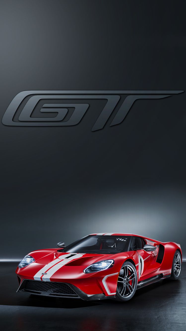 Universal Phone Wallpaper Background Red Ford Gt Super Car